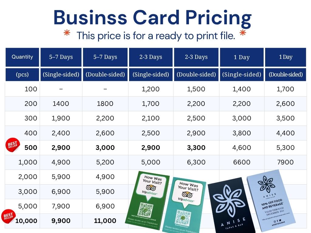 Business Card Print Shop Phuket